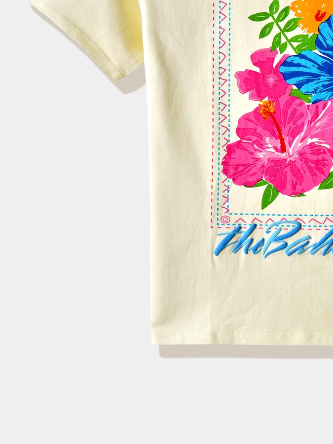 Girls Cotton Regular Fit Crew Neck Graphic T-shirt