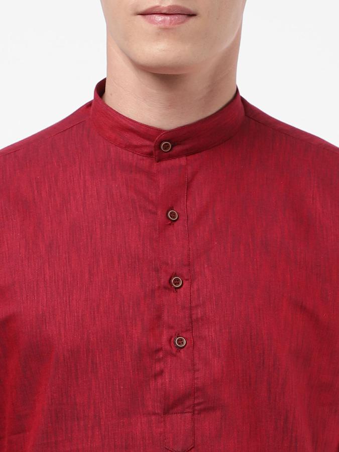 R&B Men Maroon Kurtas image number 3