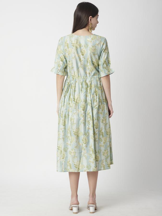 Women Polyester Printed Fit And Flare Ethnic Dress