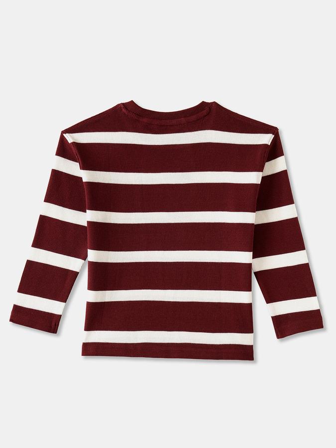 R&B Boys' Wine Striped T-Shirt
