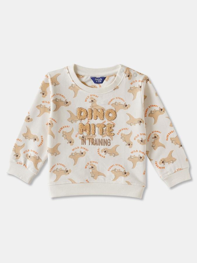 Boys Cotton Applique Sweatshirt And Graphic Trousers Set