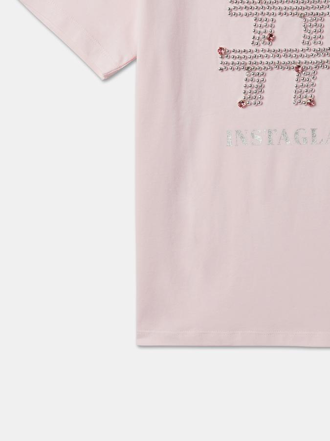 Girls Cotton Regular Fit Round Neck Graphic Top