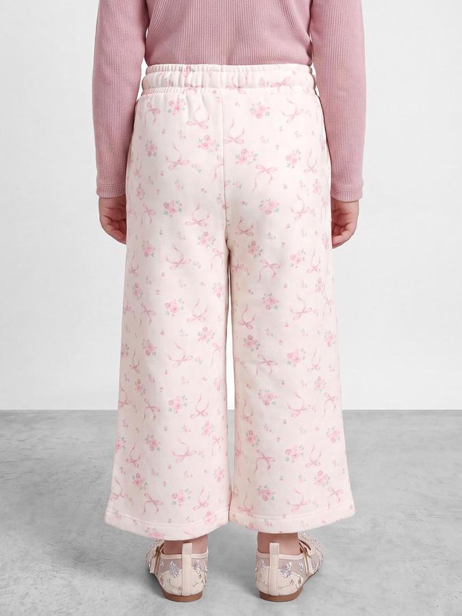 R&B Girls Ivory Floral Printed Pants