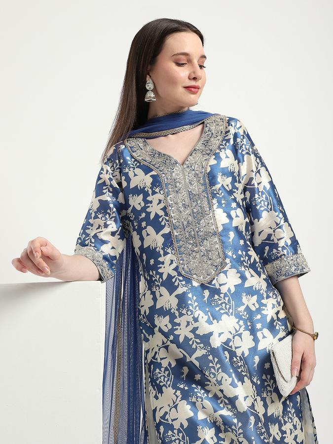 Women Viscose Blend Floral Printed Kurta And Palazzo Set