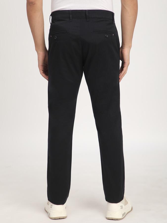Men Cotton Skinny Fit Flat Front Solid Trousers