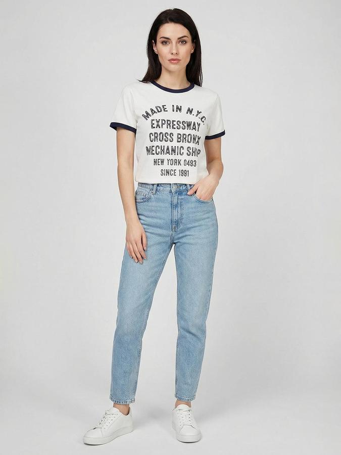 R&B Beige Printed Women Regular Fit Tshirt