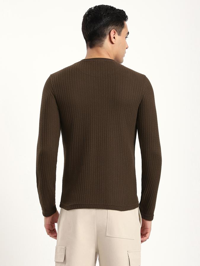 Men Cotton Blend Regular Fit Crew Neck Solid Sweater