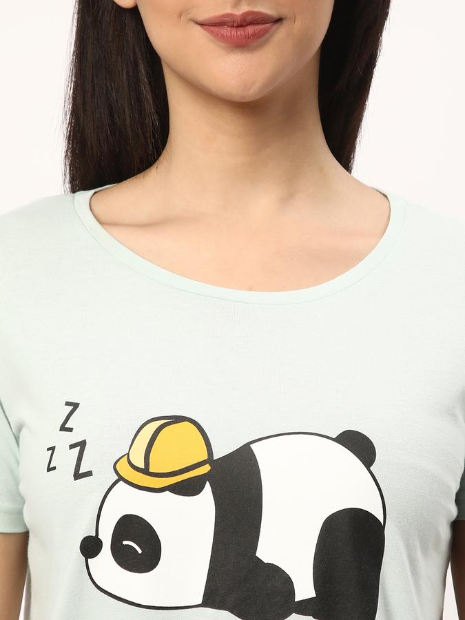 Women Printed Round-Neck Nightshirt image number 3