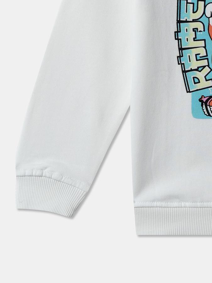 Girls Graphic Regular Fit Full Sleeves Crew Neck SweaT-Shirt