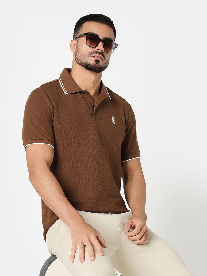 Solid Men Polo Neck T-Shirt