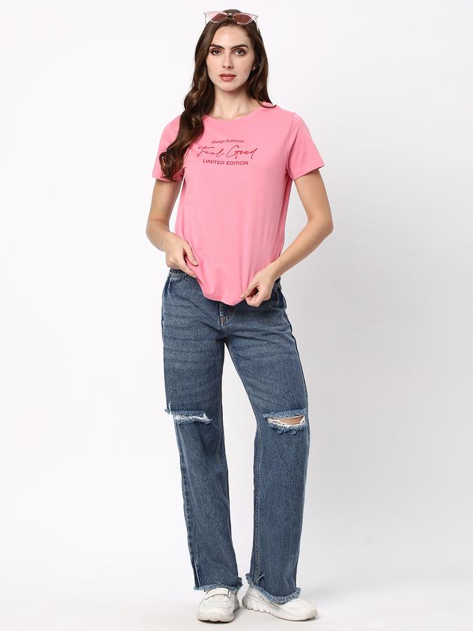 Women Graphic Print Round Neck T-Shirt image number 1