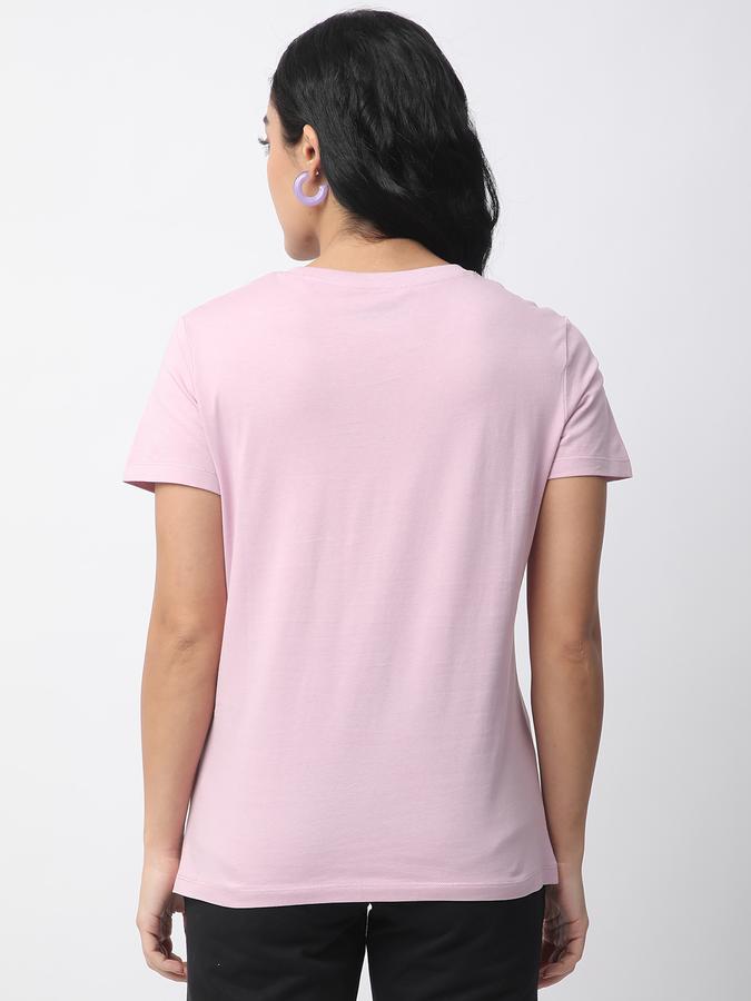 Women Cotton Slim Fit Round Neck Graphic T-shirt