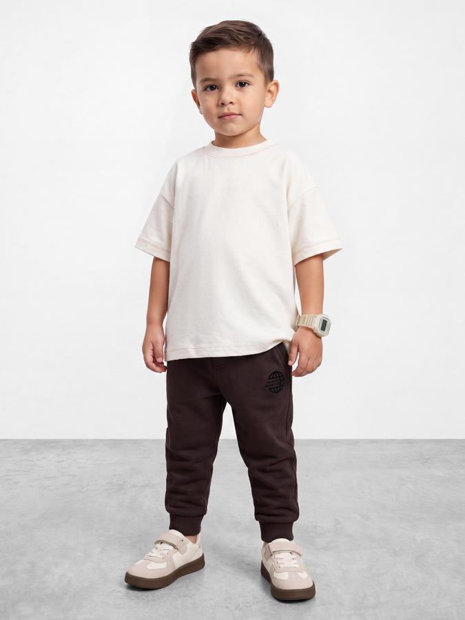 R&B Boys Brown Graphic Print Elasticated waist Jogger Pant 