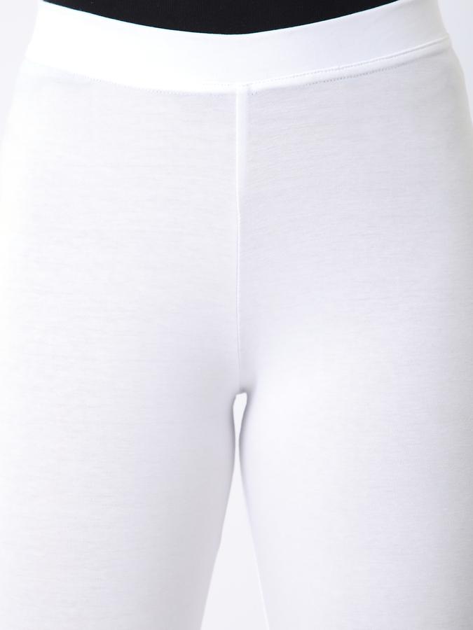 Women Cotton Elasticated Waist Full Length Solid Leggings