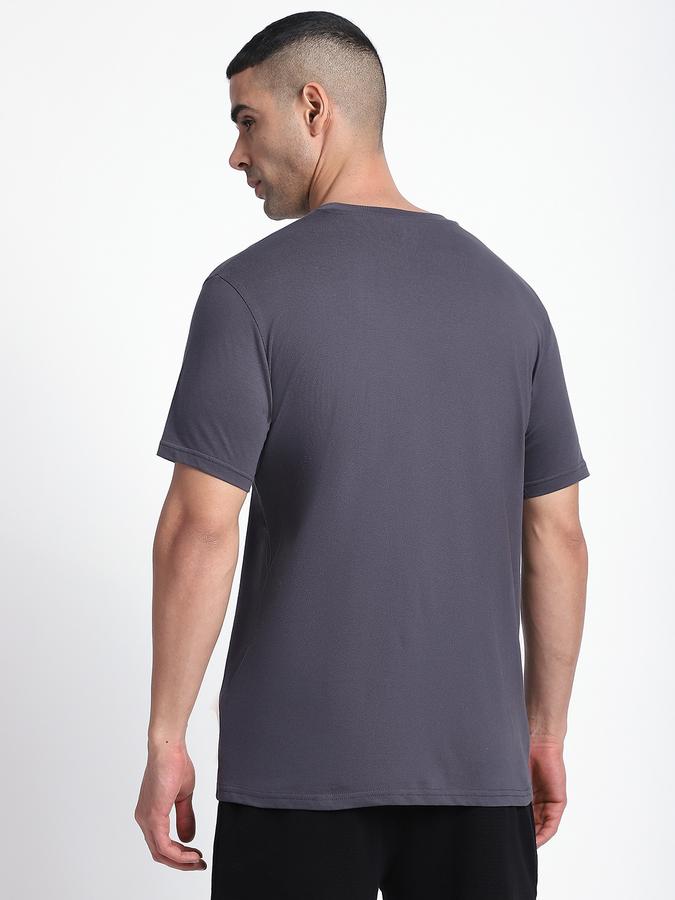 R&B Men's Stone Grey Printed T-Shirt