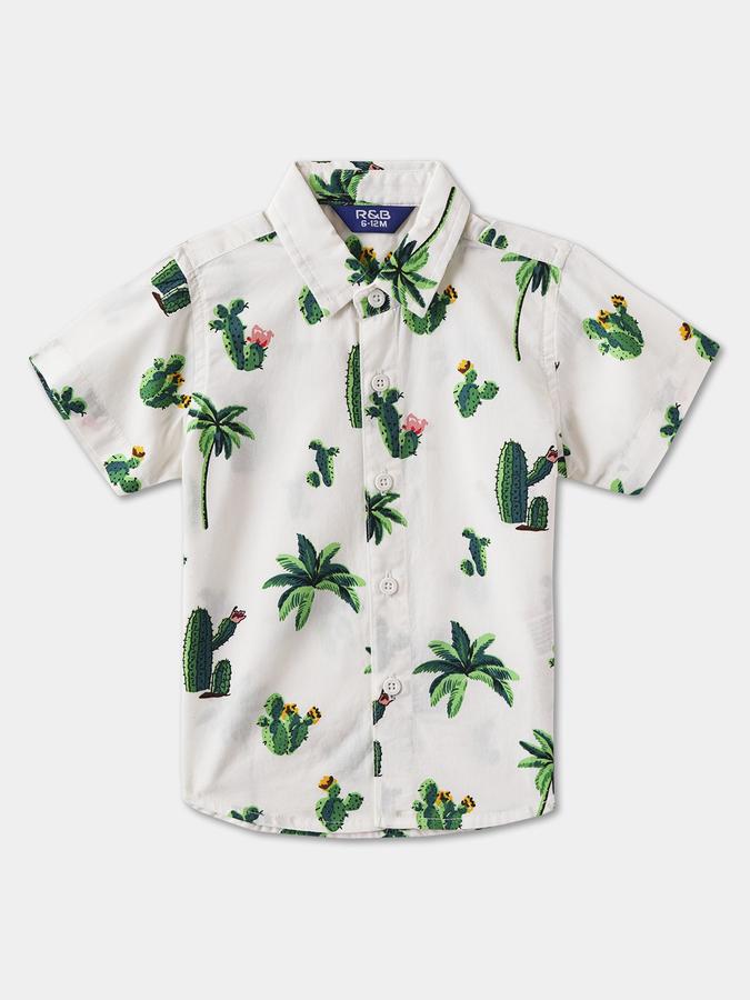 Boys Graphic Print Shirt with Shorts Fashion Set