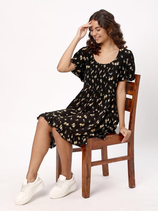 Women Floral Print A-Line Dress image number 1