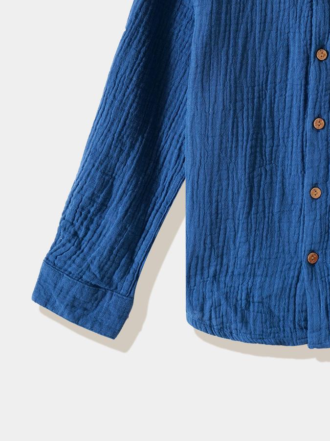 Boys Cotton Regular Fit Long Sleeve Solid Shirt