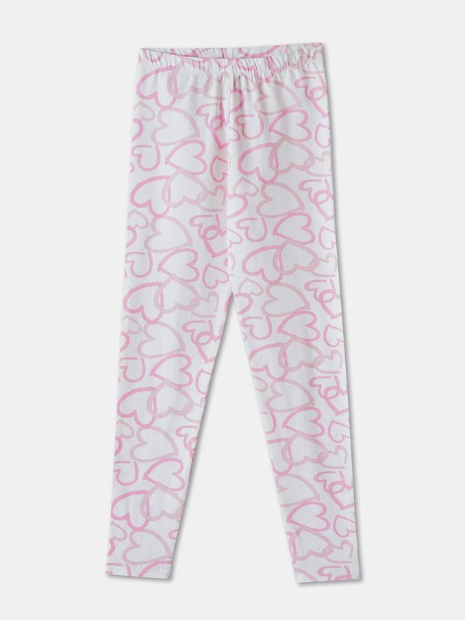 Girls Printed Ankle Length Mid-Rise Legging