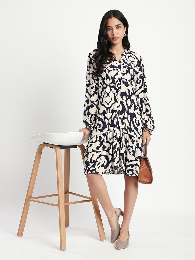 Women Polyester A-Line Knee-Length Printed Dress