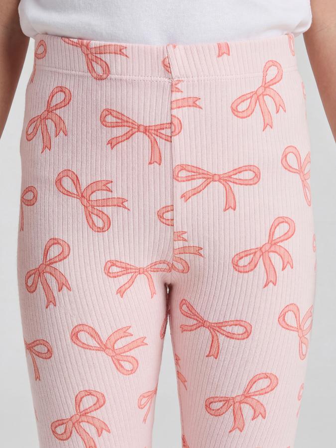 R&B Pink Conversational Printed Girls Leggings