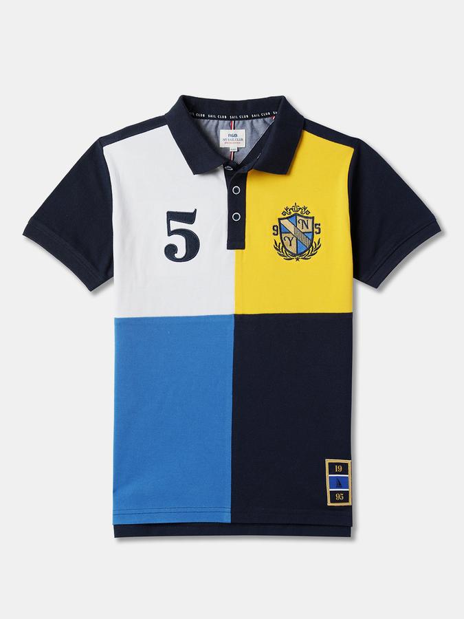 Boys Colourblock Relaxed Fit Polo T-Shirt image number 0