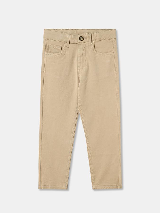 Boys Relaxed Fit Solid Flat Front Trouser
