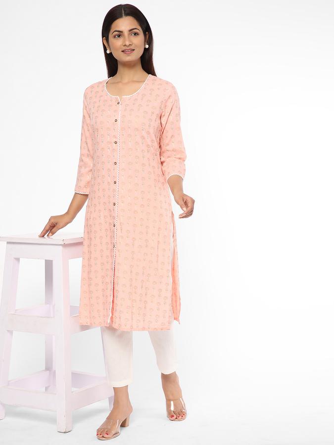 R&B Women Peach Kurta image number 1