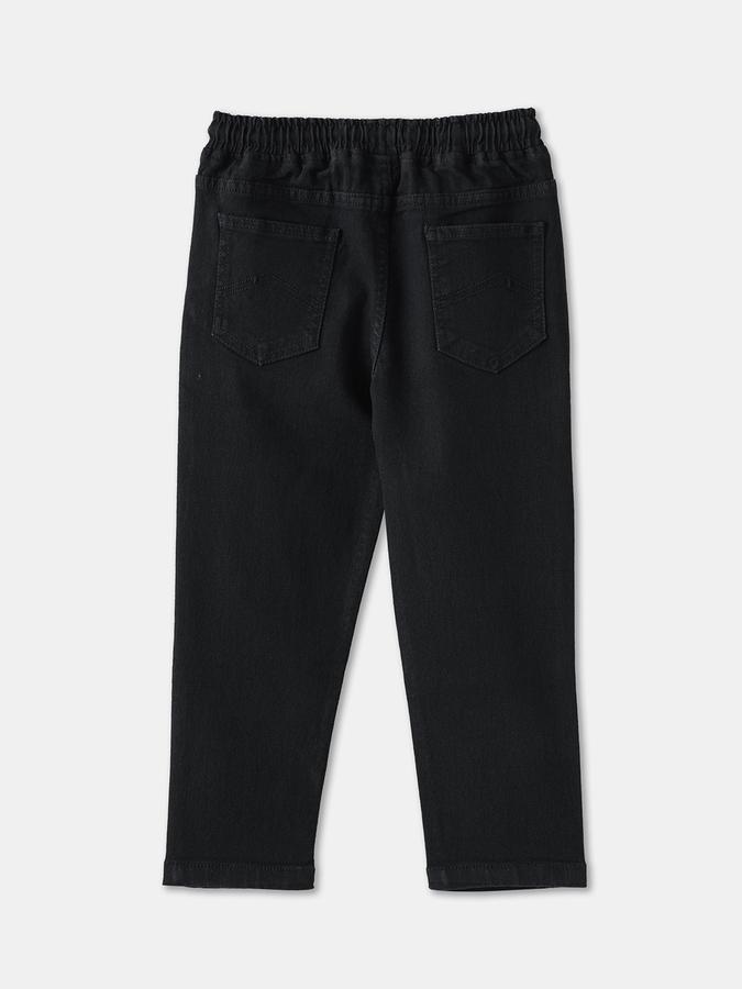 Boys PolyRelaxed Fit Mid Waist Solid Jeans