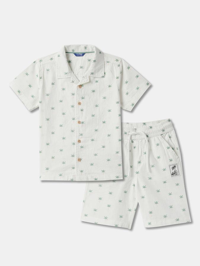 Boys Micro Print Shirt & Shorts Set image number 0
