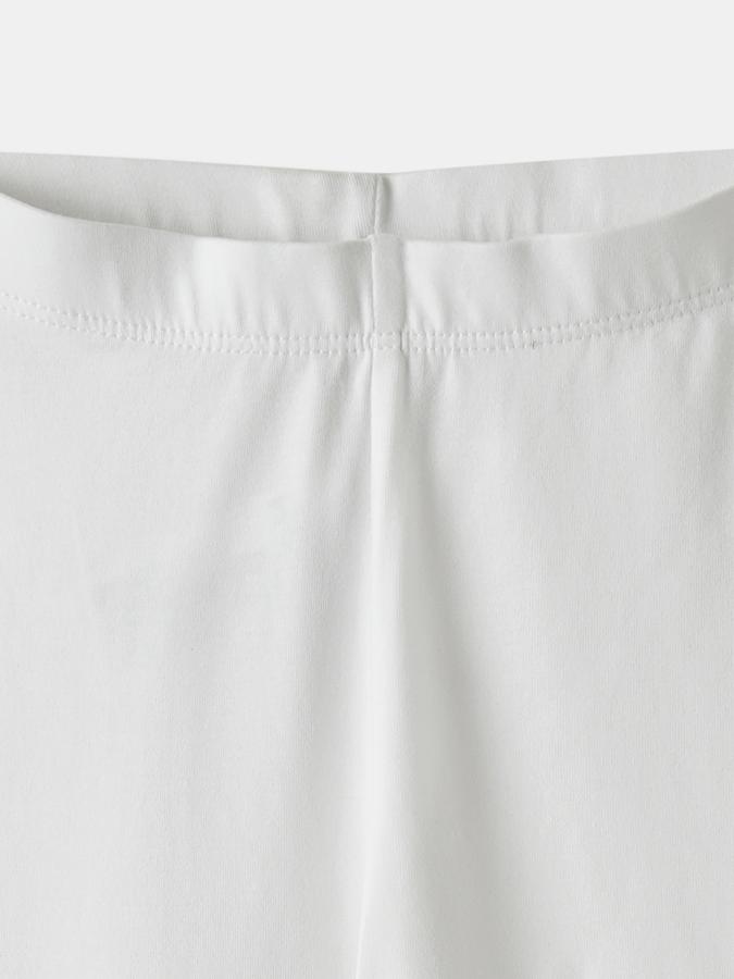 Girls Cotton Blend Fitted Elastic Waist Solid Leggings