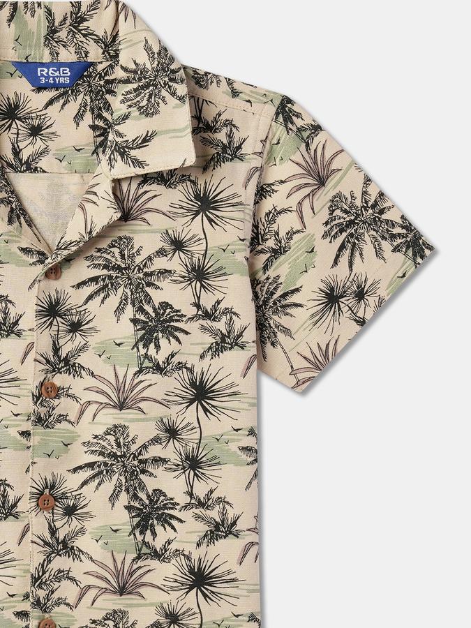 Boys Tropical Print Regular Fit Shirt image number 2