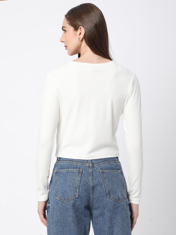 Women Ribbed Relaxed Fit Top image number 2