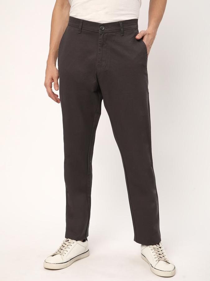 Men Flat-Front Slim Fit Trousers image number 0