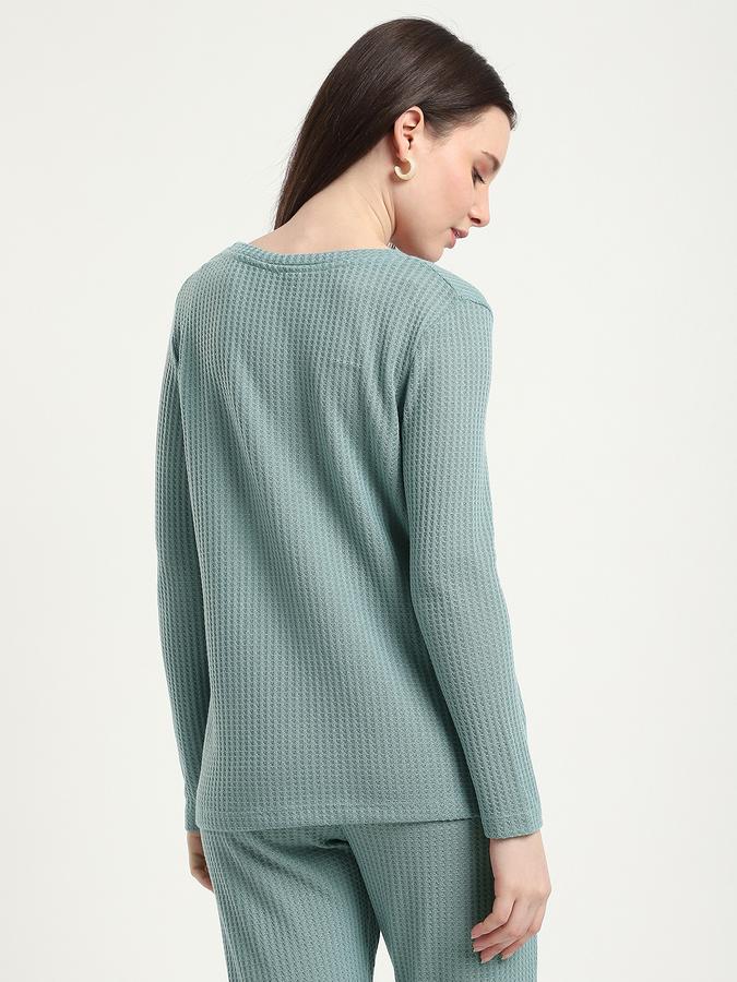 R&B Women Dusty Mint Textured Lounge Set