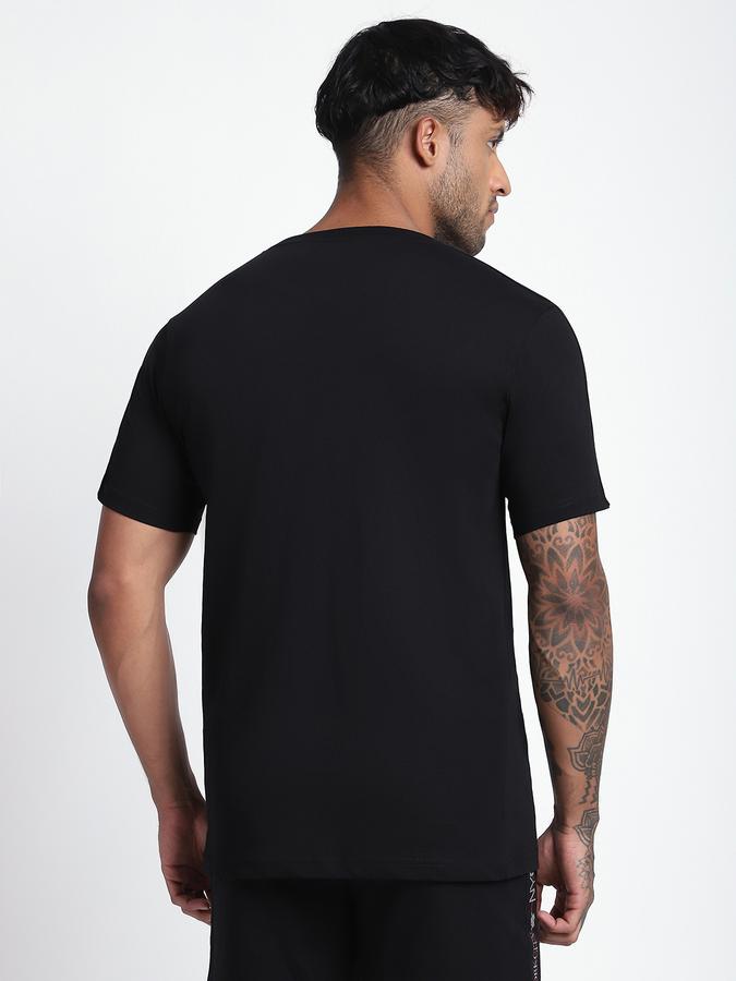 R&B Men's Black Printed T-Shirt