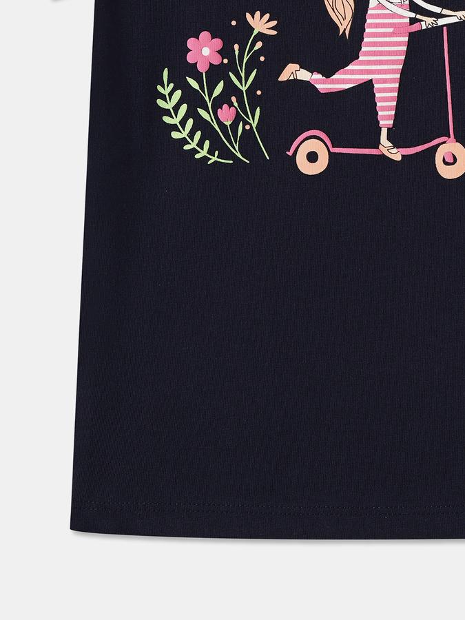 R&B Girls Graphic Print Pure Cotton Regular T Shirt image number 3