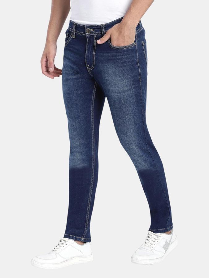 R&B Navy Blue Slim Fit Men Mid Rise Jeans