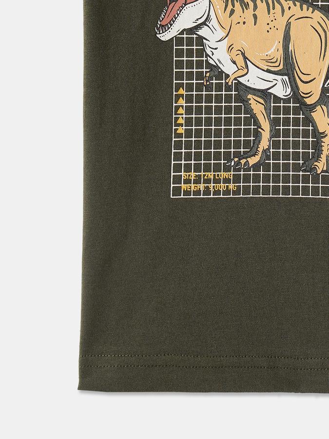 Boys Cotton Regular Fit Crew Neck Graphic T-shirt