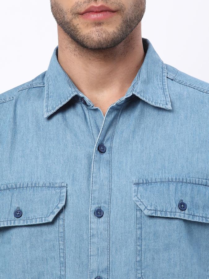 Men Regular Fit Shirt with Flap Pockets image number 3