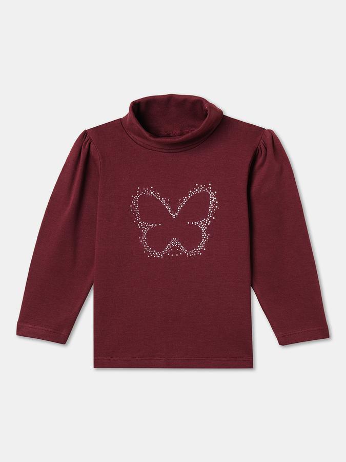 Girls Regular Fit Long Sleeve Turtleneck Top