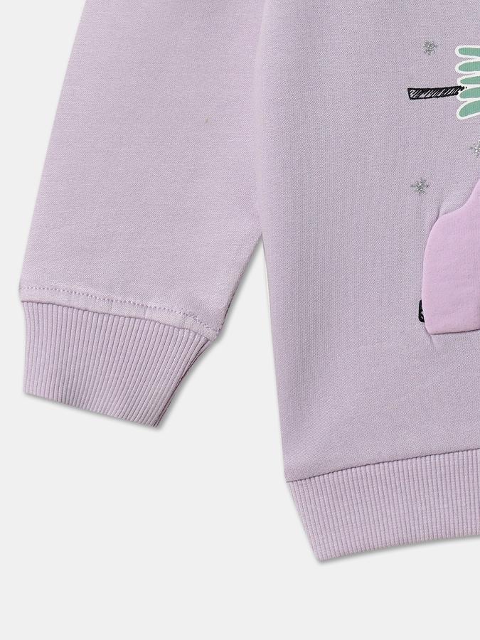 Girls Graphic Regular Fit Long Sleeve Crew Neck Appliqu&eacute; SweaT-Shirt