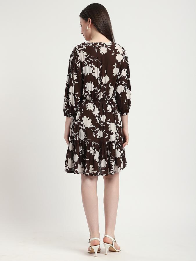Women Viscose Fit And Flare Mini Floral Dress