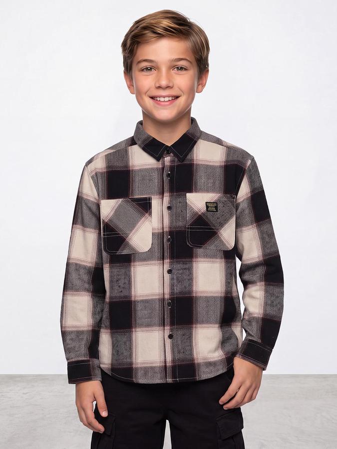 R&B Boys Multi Tartan Checks Long Sleeves Regular Fit Shirt