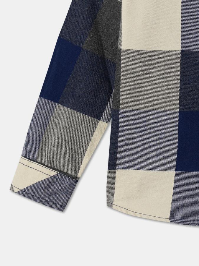 Boys Flannel Regular Fit Long Sleeve Checked Shirt