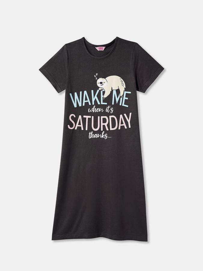 Girls Cotton Short Sleeve Graphic Nightdress