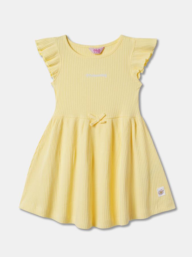 Girls Cotton A-Line Boat Neck Printed Dress