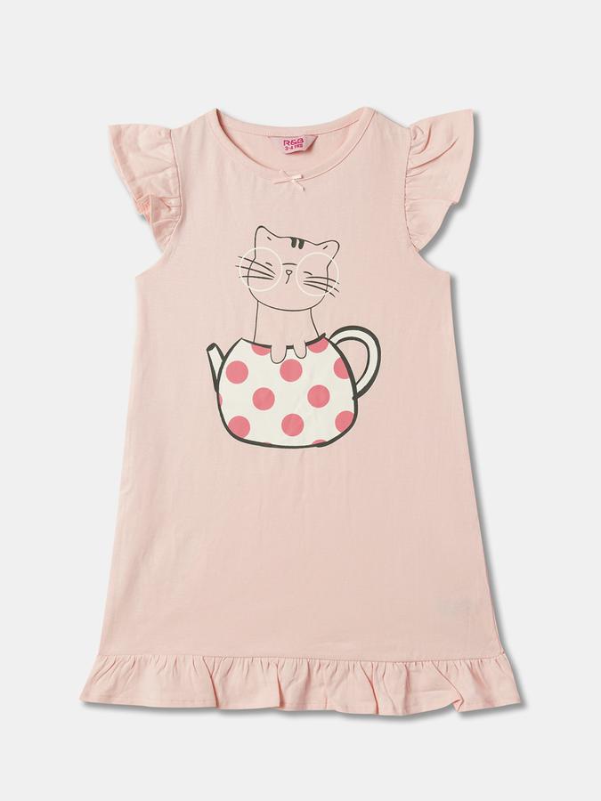 Pack of 2 Girls Graphic Print Nighshirts image number 2