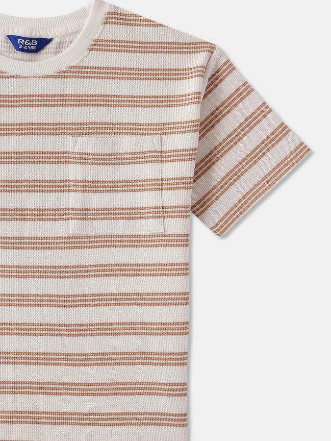 Boys Striped Polycotton Regular T Shirt image number 2