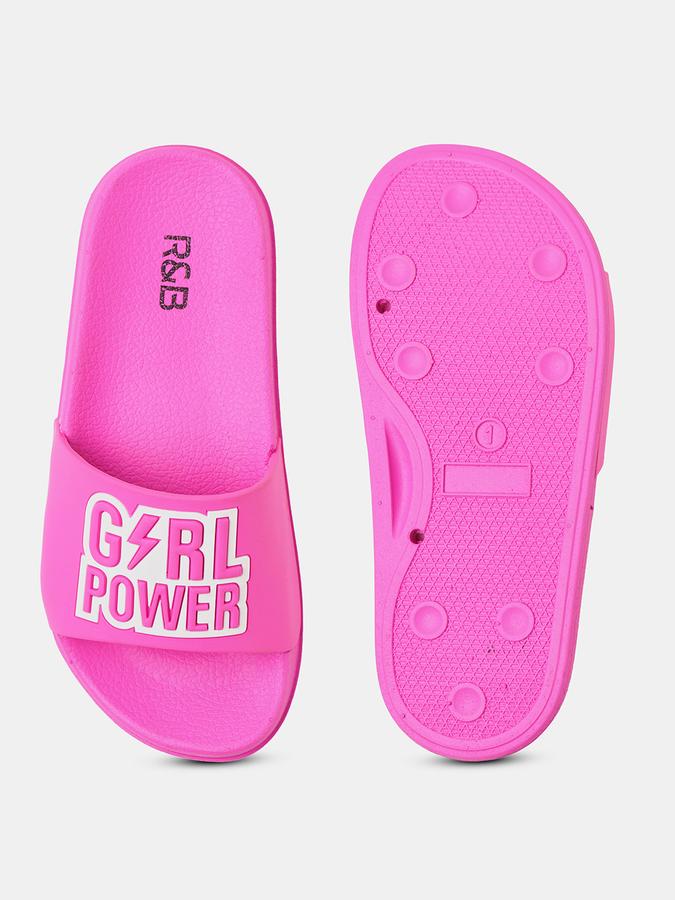 Girls Peep-Toe Slip-On Slides image number 3